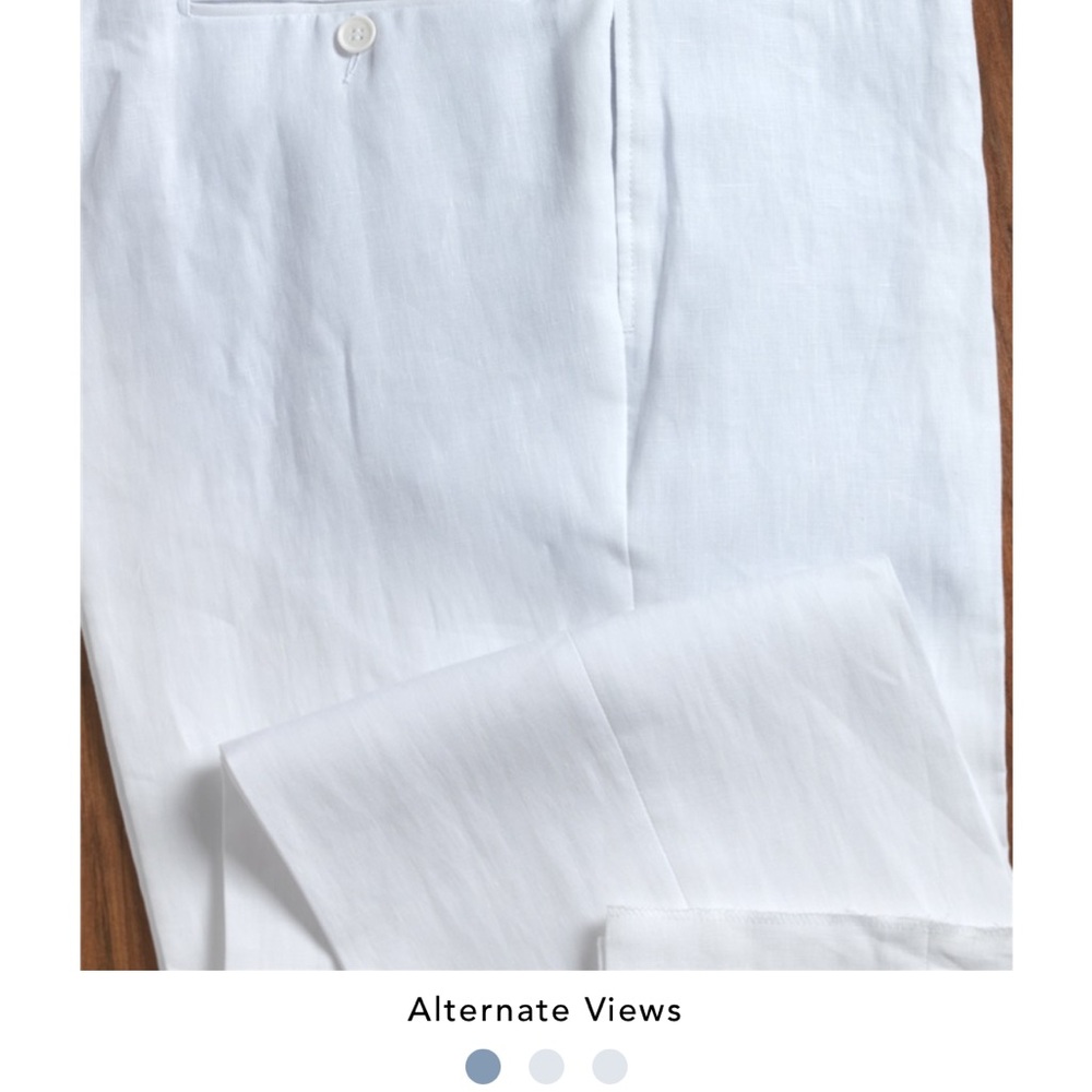 Buy 2 Save 30%: Ben Silver White 100% Italian Linen Pants